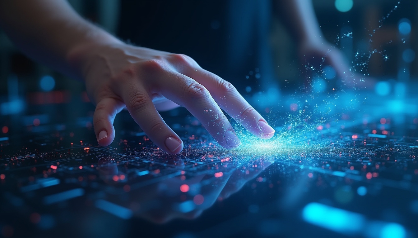 Un cablu de fibra optica cu lumină, simbolizând viteza și transferul de date.